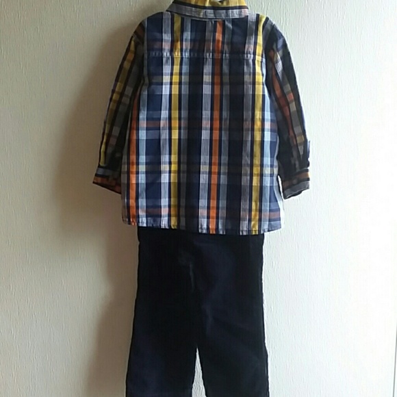 Boy's plaid shirt size 24 months corduroy pants - Picture 4 of 4
